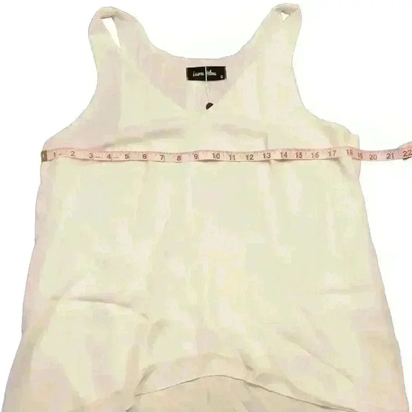 Lauren Helena Sleeveless V-Neck Shell Blouse in Off White, Sz Large, NEW NWT $58 - Picture 5 of 8
